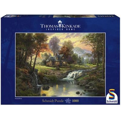 Puzzle - Thomas Kinkade - Holzhaus am Bach, 1000 T