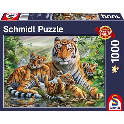 Puzzle - Tiger und Welpen, 1000 Teile